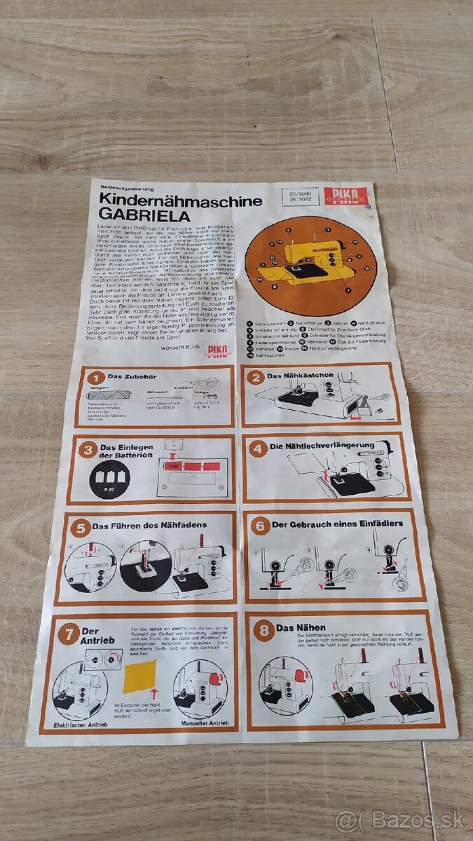 Predám detský retro šijací stroj PIKO Gabriela - 5