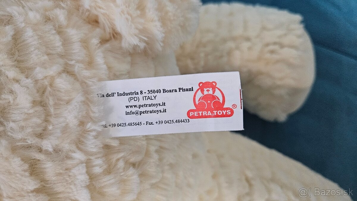 Veľký plyšový medveď, biely, 80cm - TOP STAV - 5