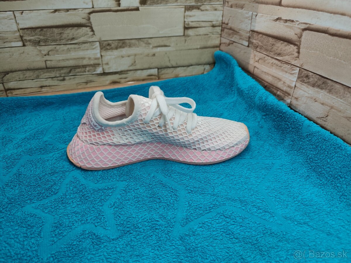 Adidas 36 2/3 - dámske ružovo biele deerupt tenisky - 5