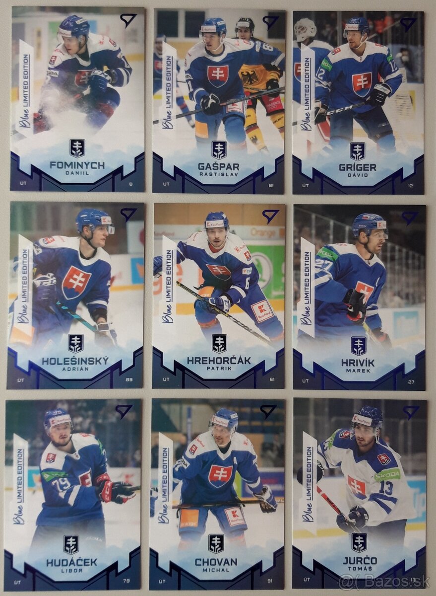 Hokejové kartičky HS 2022 BLUE LIMITED EDITION - KOMPLET SET - 5