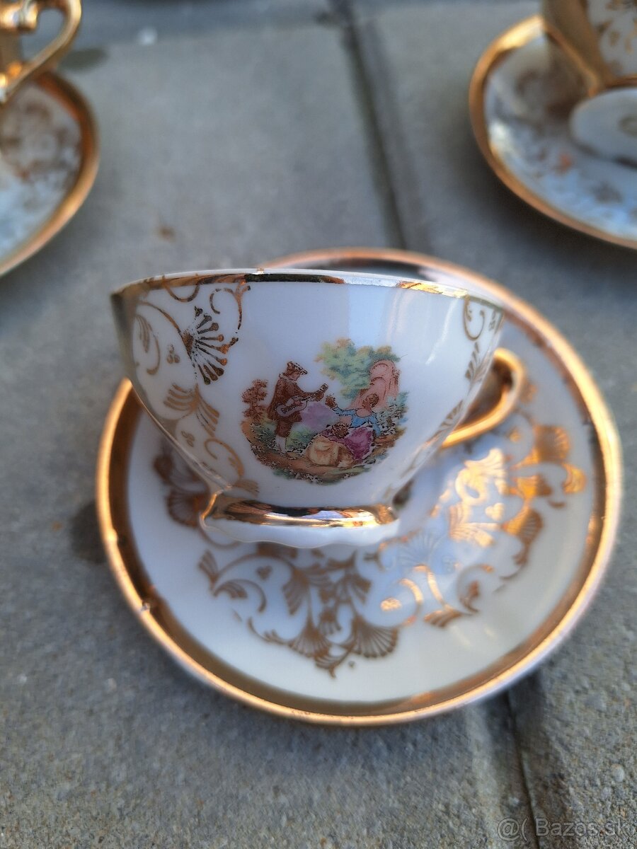 Pozlátená 24 karatovym zlatom cajova suprava - 5