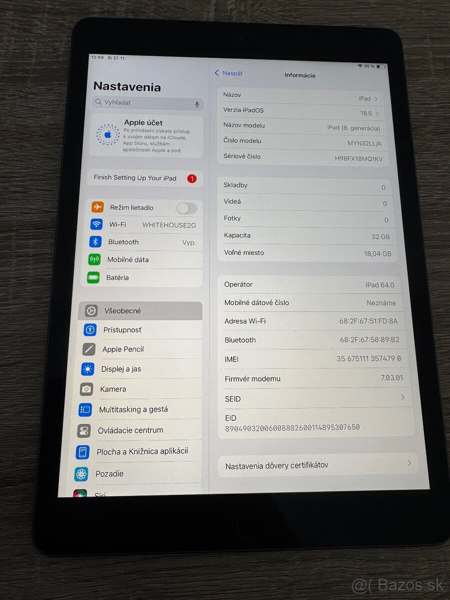 Apple iPad 8.Gen 10.2”32gb Wifi+Cellular(SIM) Spacegray - 5