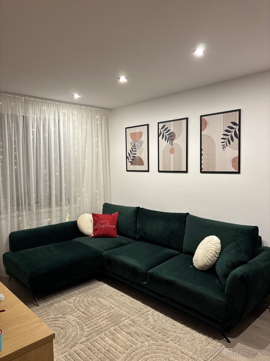 Smaragdová sedacia súprava ľavá - 5