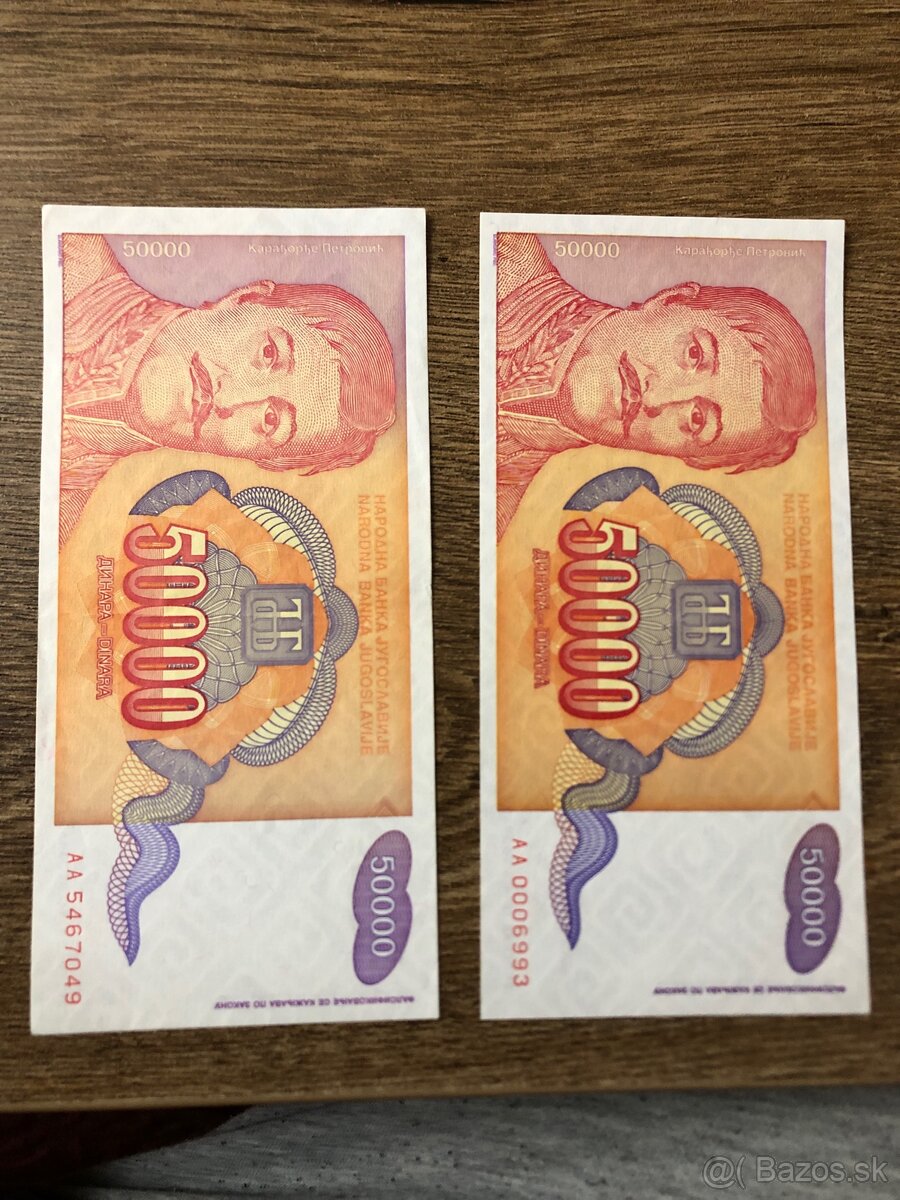 Bankovky JUHOSLAVIA 3 - 5