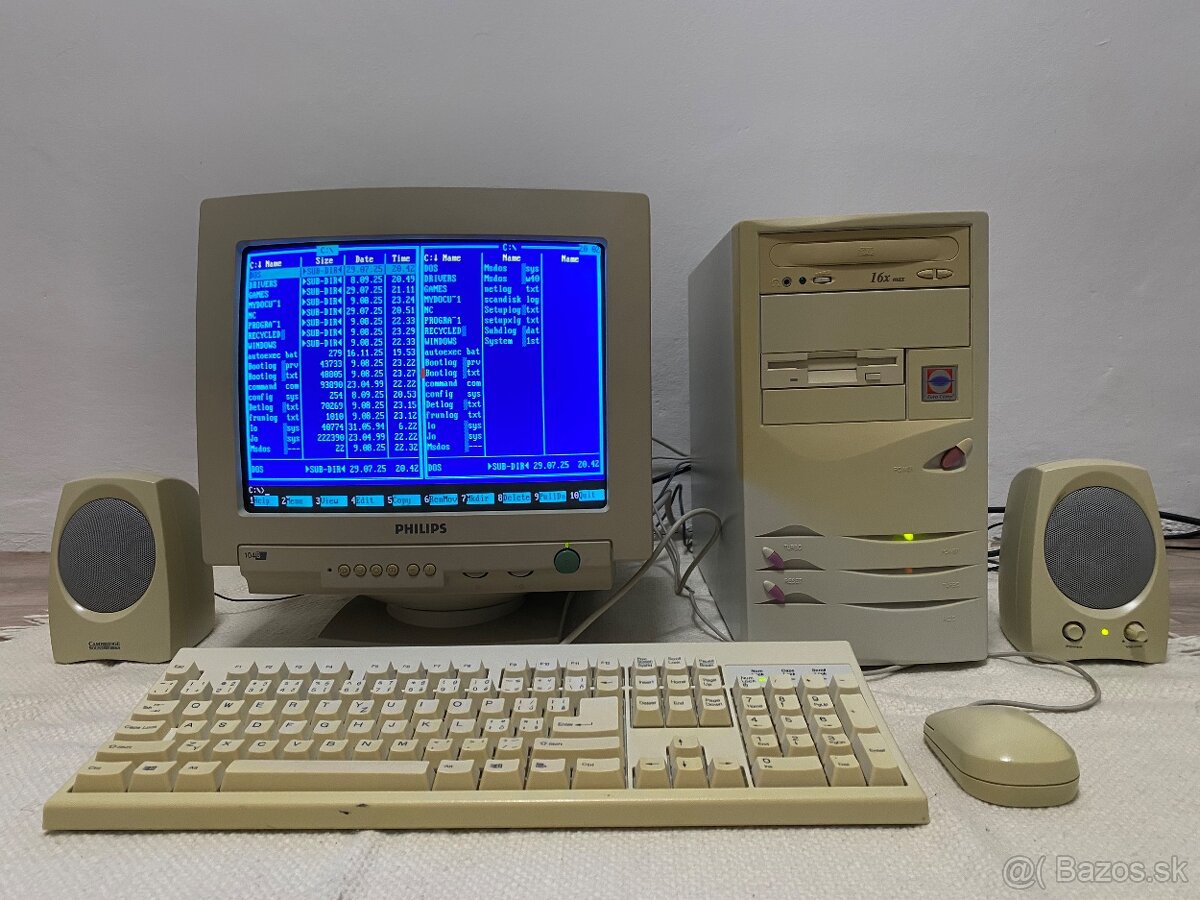 Retro PC AT - Pentium MMX, kompletna zostava s CRT - 5