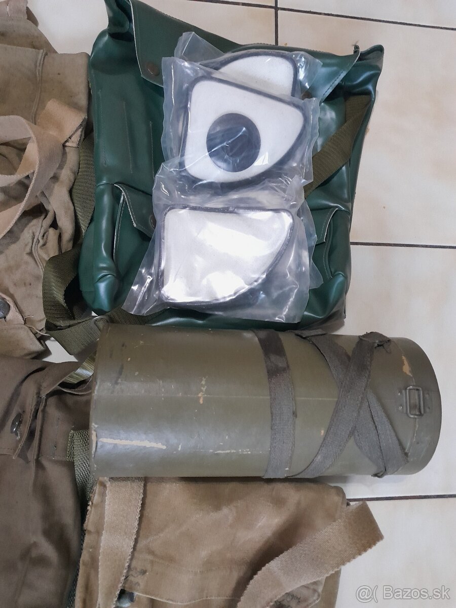 Plynová maska, taška, filter, očnice, Civilná ochrana, ČSLA - 5