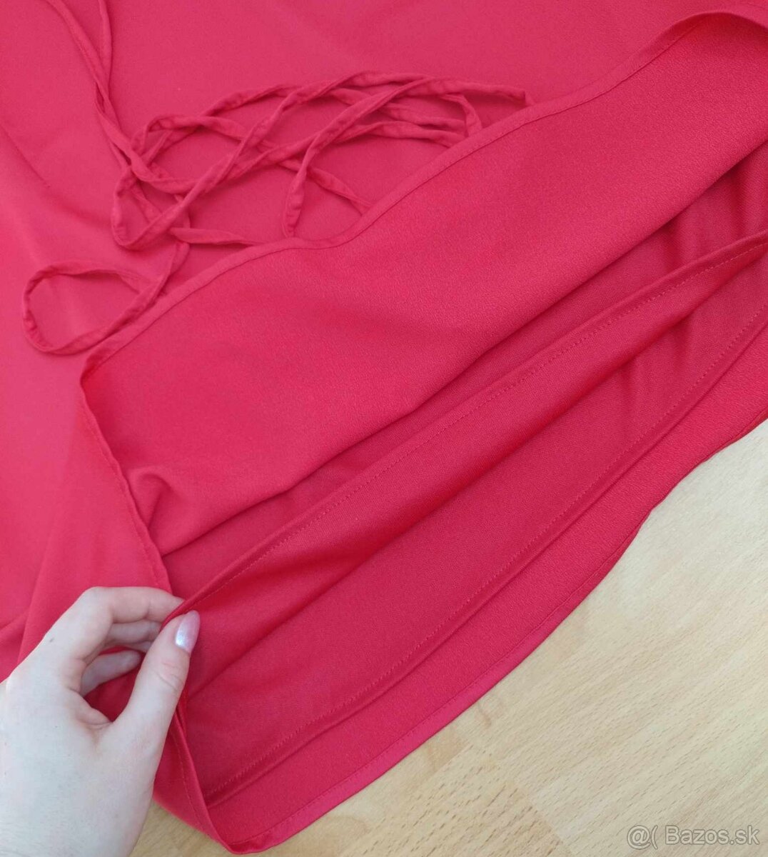 Dámske ružové/bordové šaty A strihu s dlhým rukávom (Mohito) - 5