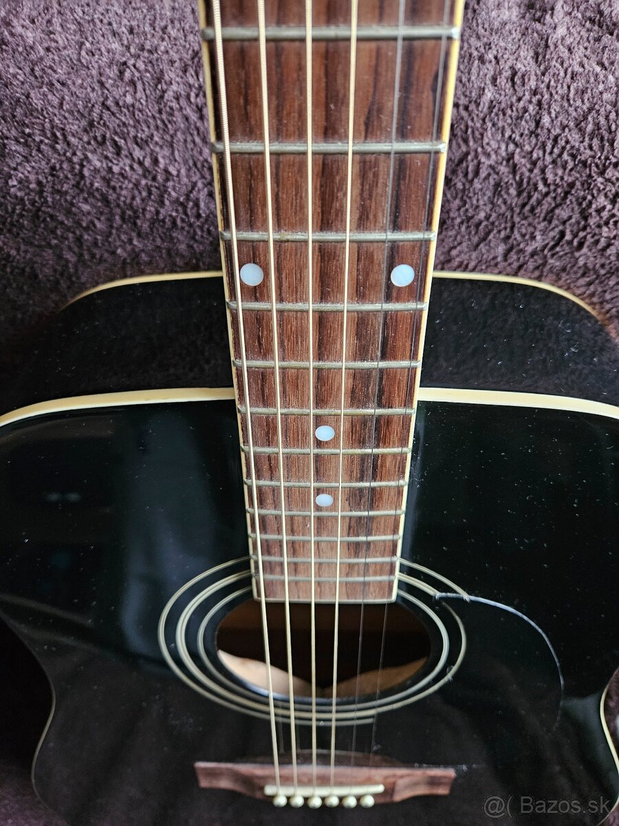 Akustická gitara Sade (čierna) + obal + struny Elixir - 5