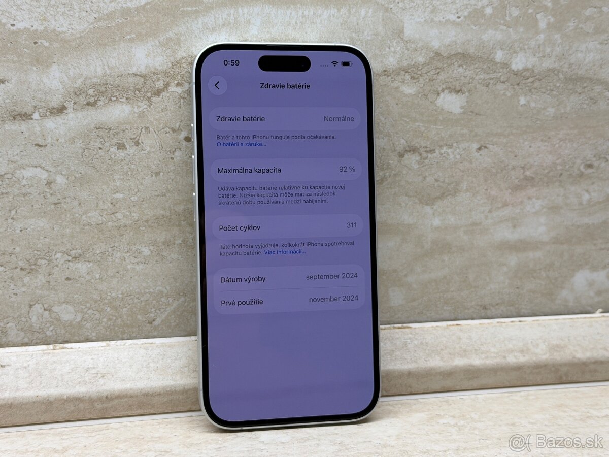 iPhone 16 128GB White 92% batéria - 5