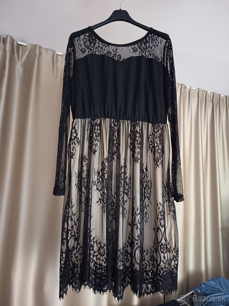 Dámske šaty nové čierno béžové XXL - 5