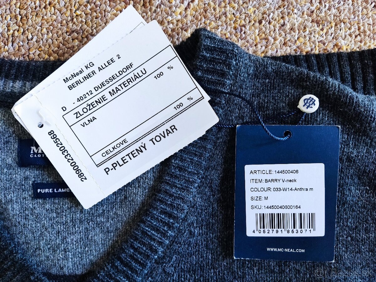 Vlnený sveter McNeal 100% jahňacia vlna Merino - Nový - 5