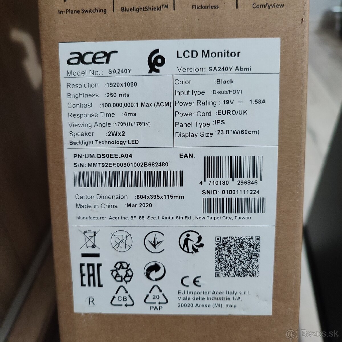 Monitor ACER SA240YAbmi 23,8" FHD IPS LED - 5