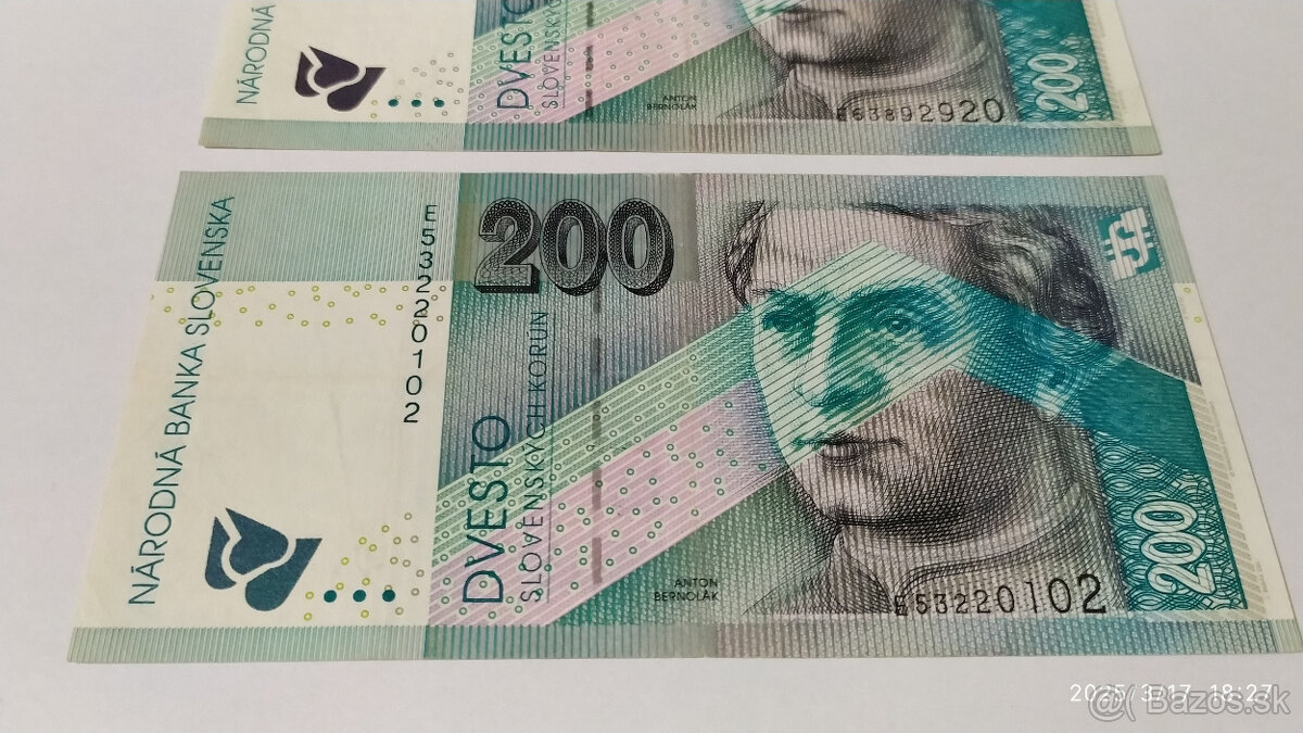 Bankovky 200Sk s. E 2002 - 5