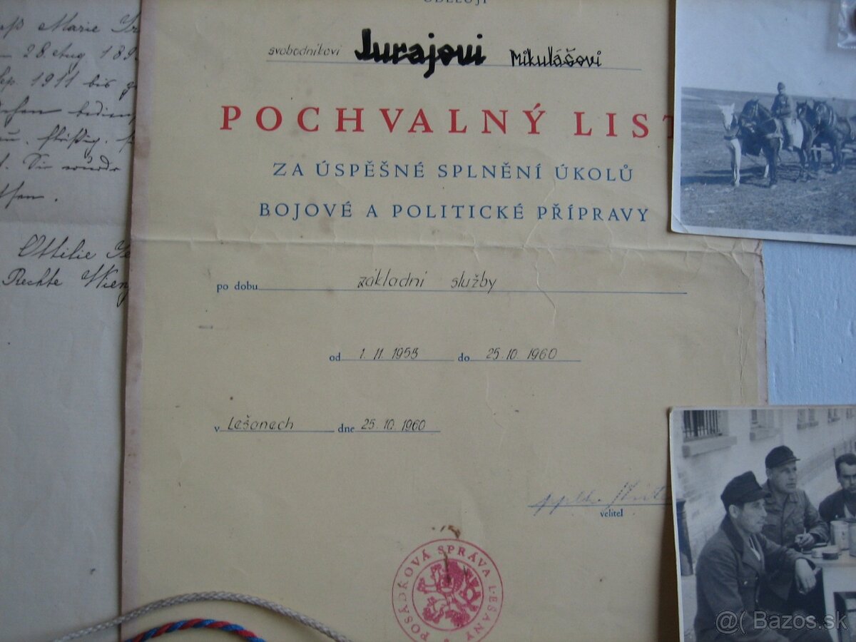 konvolut vecí mince vojnové fotky vlajočky dokumenty - 5