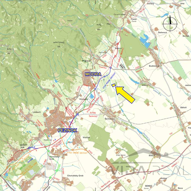 Pozemok v Modre s výmerou až 5.666 m2 - 5