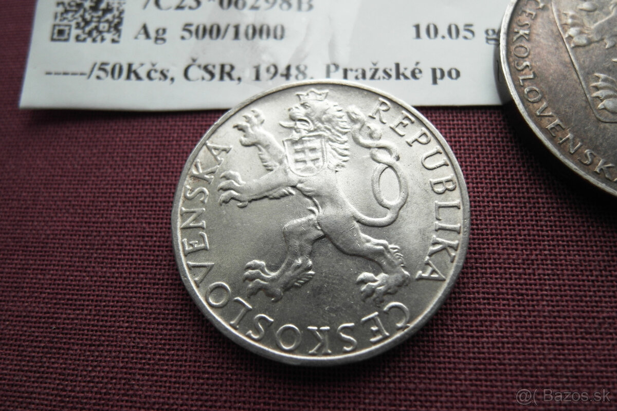 Staré mince ČSR,ČSSR 2ks striebro - 5