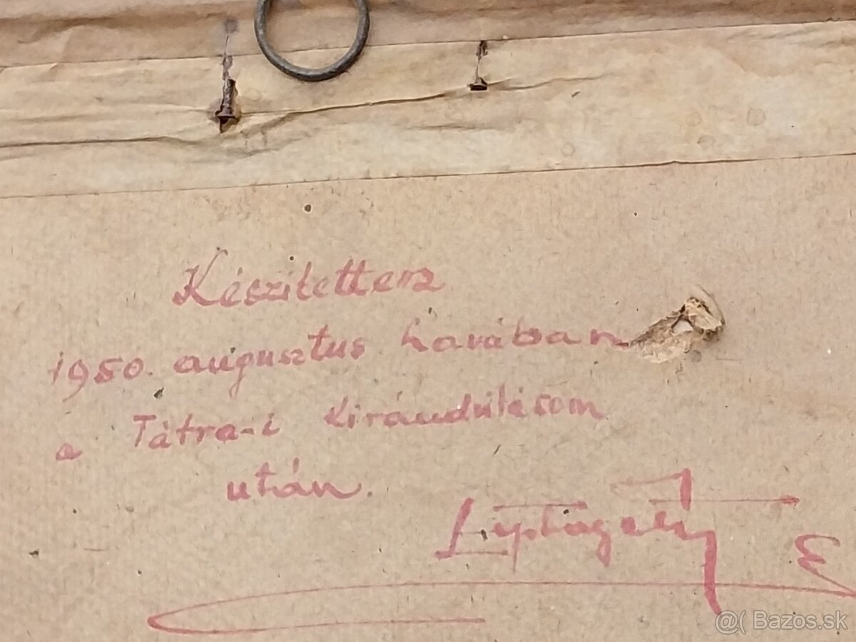 Obraz " Pohľad na Vysoké Tatry z Popradu" z roku 1950 - 5