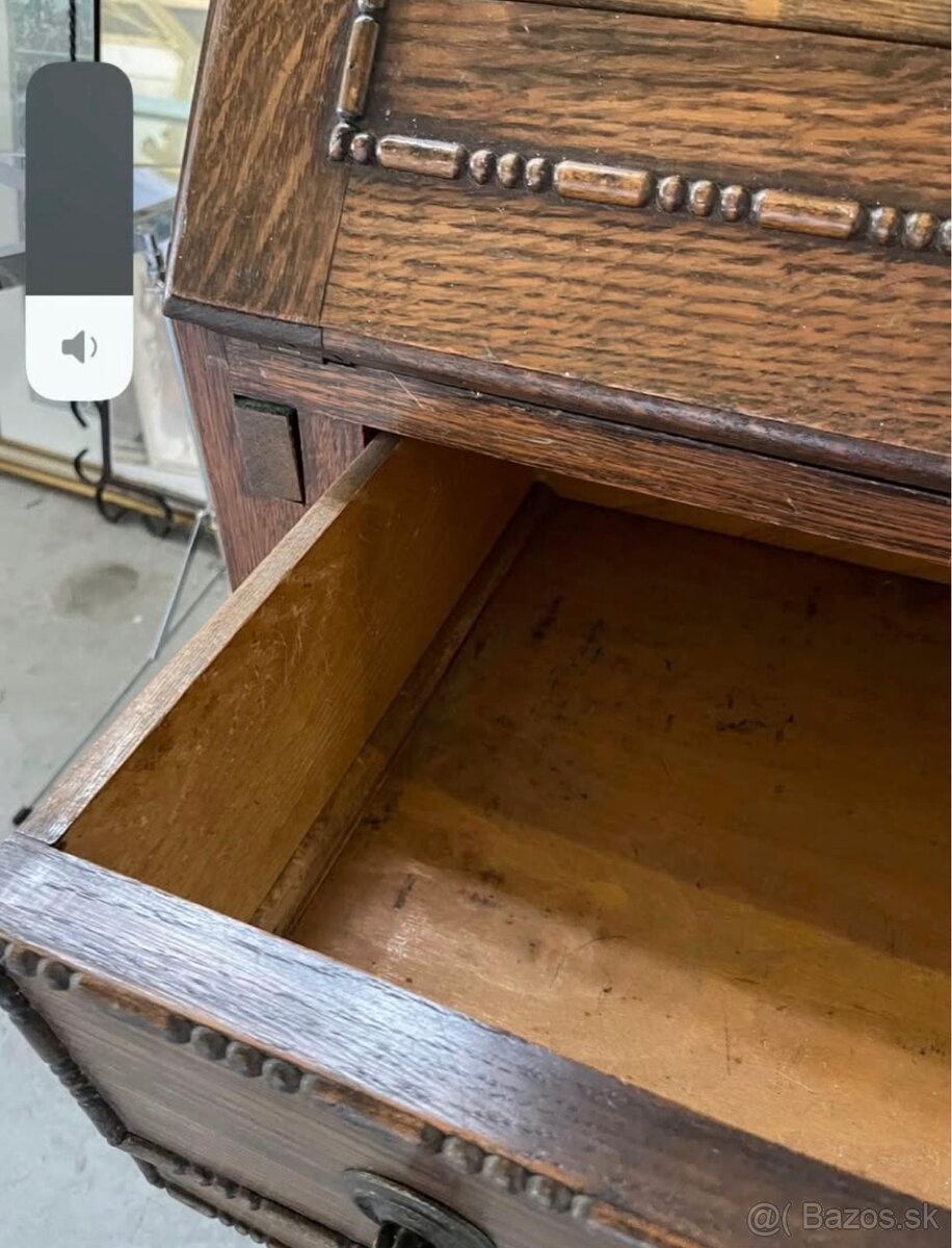 Písací kabinet, sekretár s vitrínou - 5