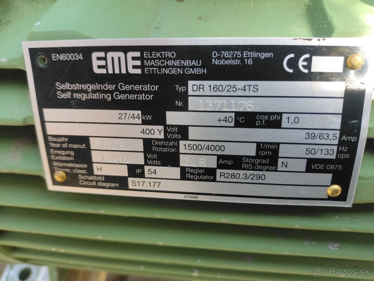 Samoregulační generátor EME DR 160/25-4TS - 5