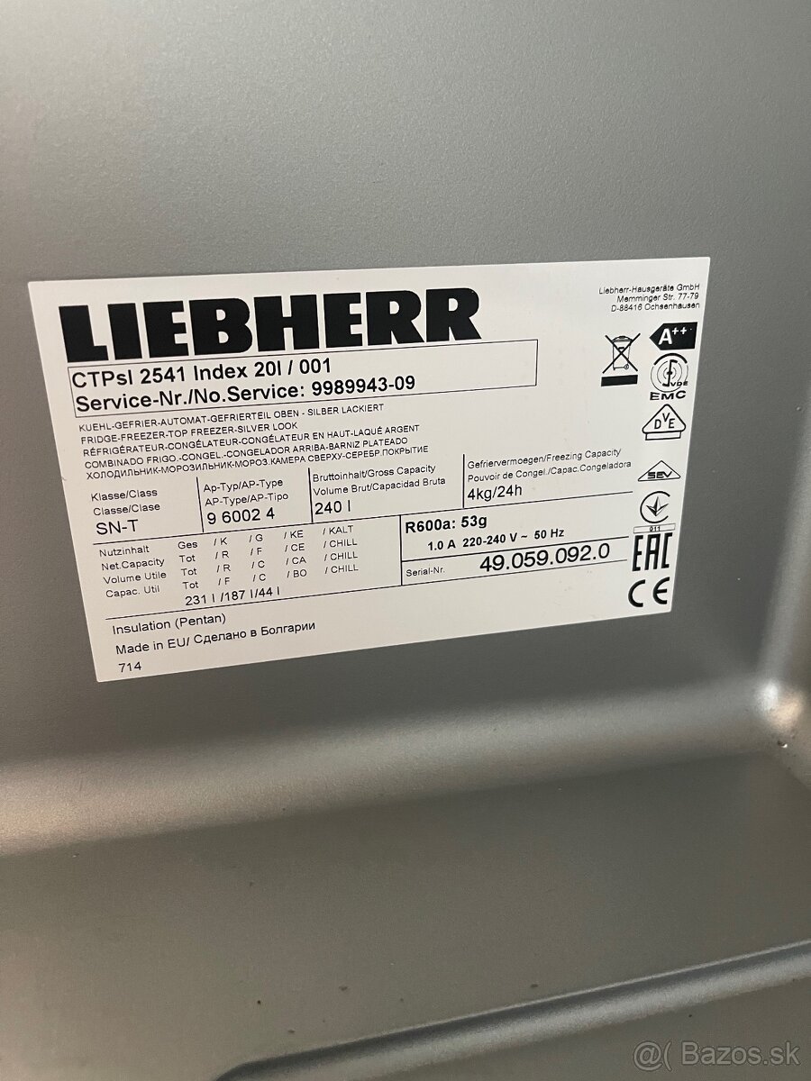 Liebherr CTPsl 2541, 231 l, A++, 80 € - 5