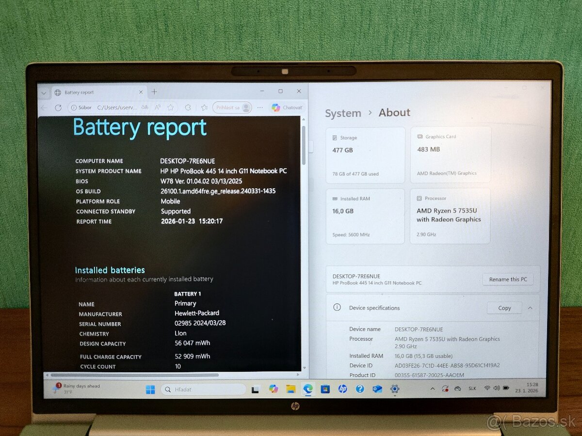 HP ProBook 445 G11 Ryzen 5 • 16GB • 512GB - 5