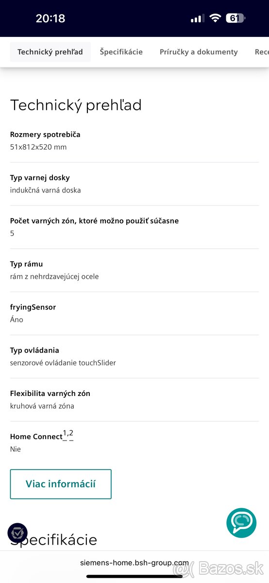 Indukčná varná doska Siemens - 5