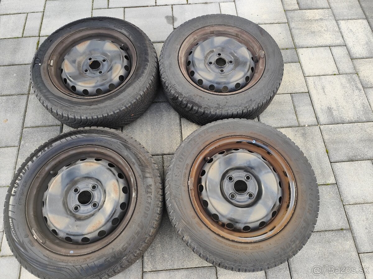 4x100 R15 Plechové disky s pneu - 5