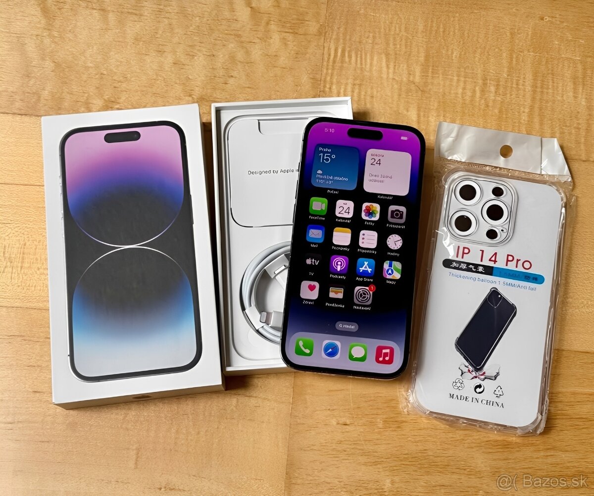 iPhone 14 Pro Deep Purple BATERIE 100% TOP - 5