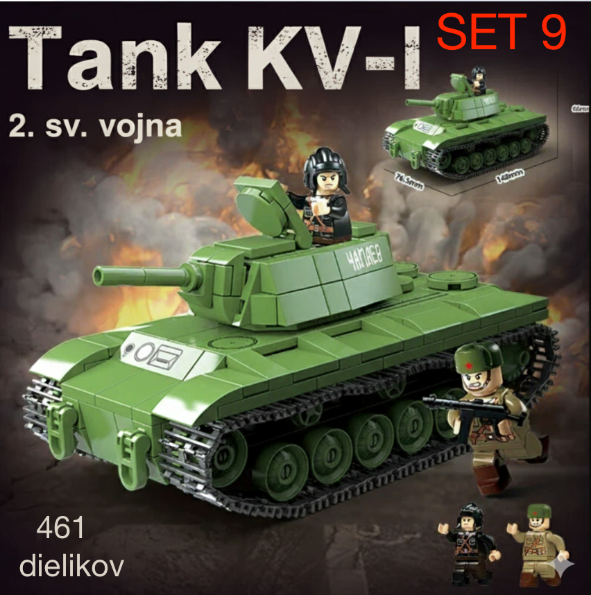 Stavebnice tankov + postavičky - typ lego - nové - 5