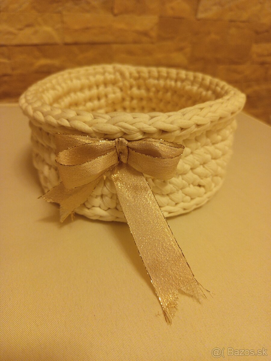 Handmade set – Háčkovaná ovečka a košík - 5