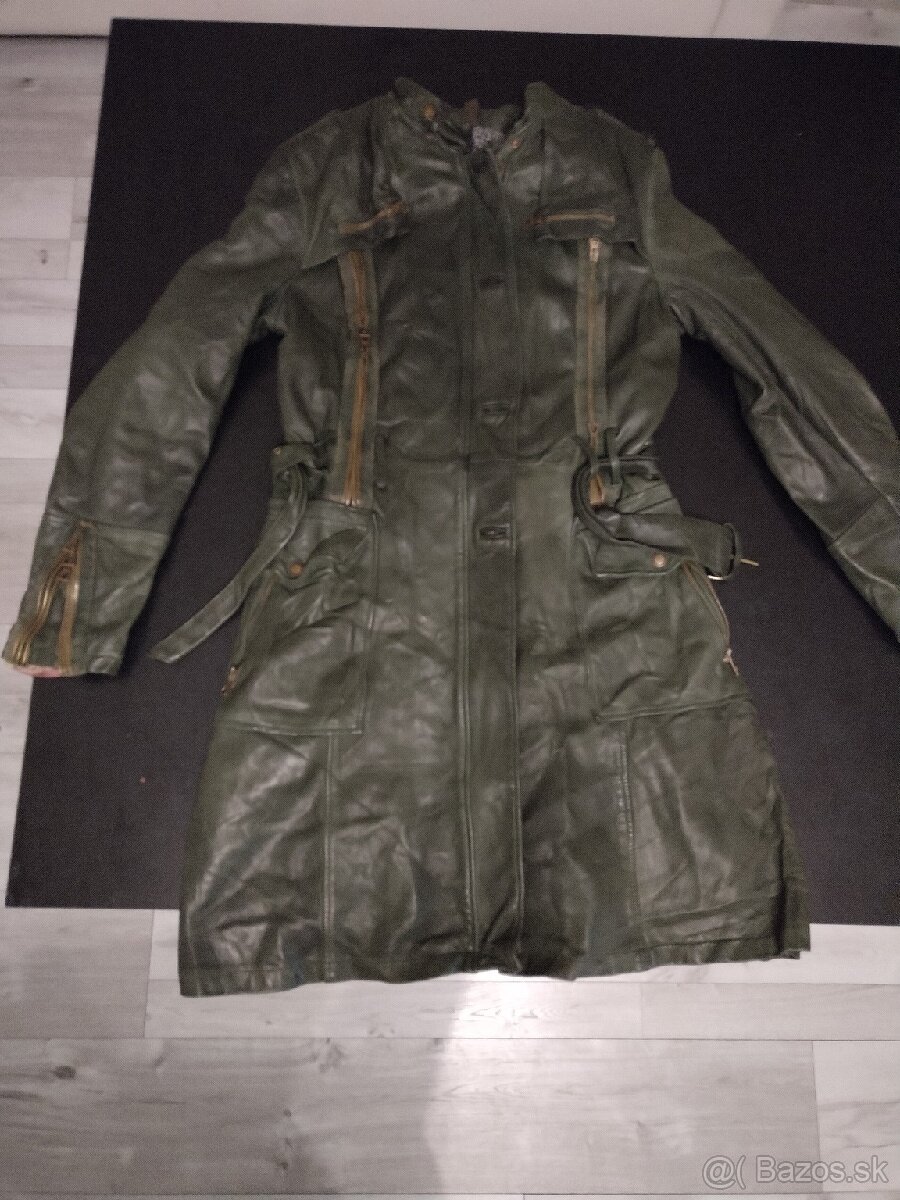 kožený kabát, veľkosť 42, M/L - 5