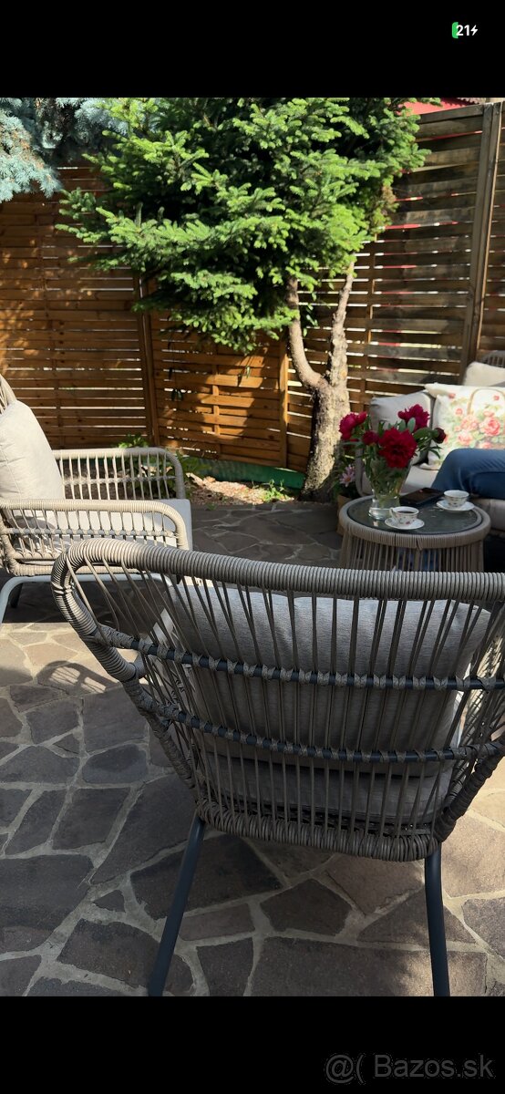 Ratanová sedačka James s kreslami - 5