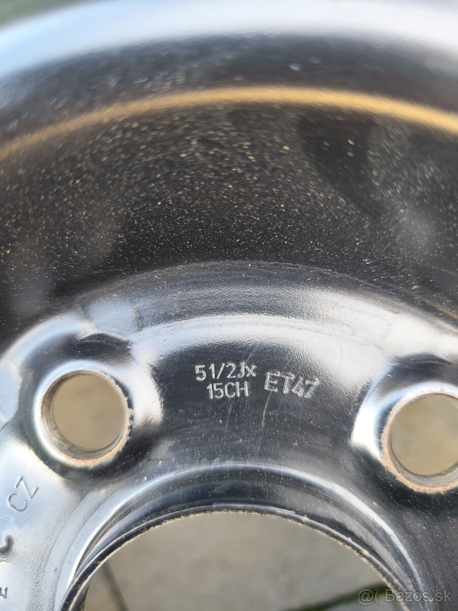 195/65 R15, zimné pneumatiky + plechové disky - 5