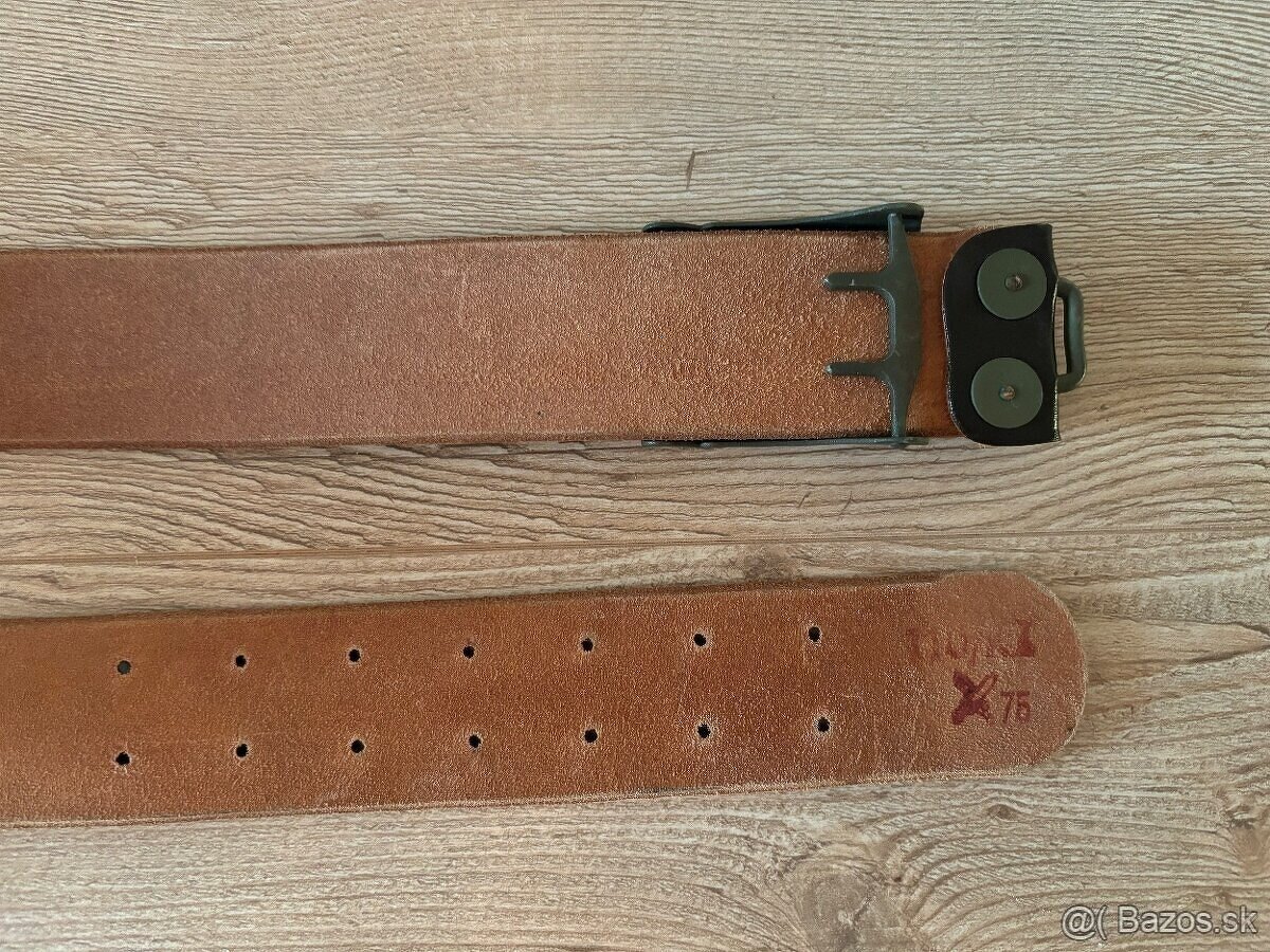 Vojenský opasok, remeň ČSĽA kožený, originál vz.60 nový - 5