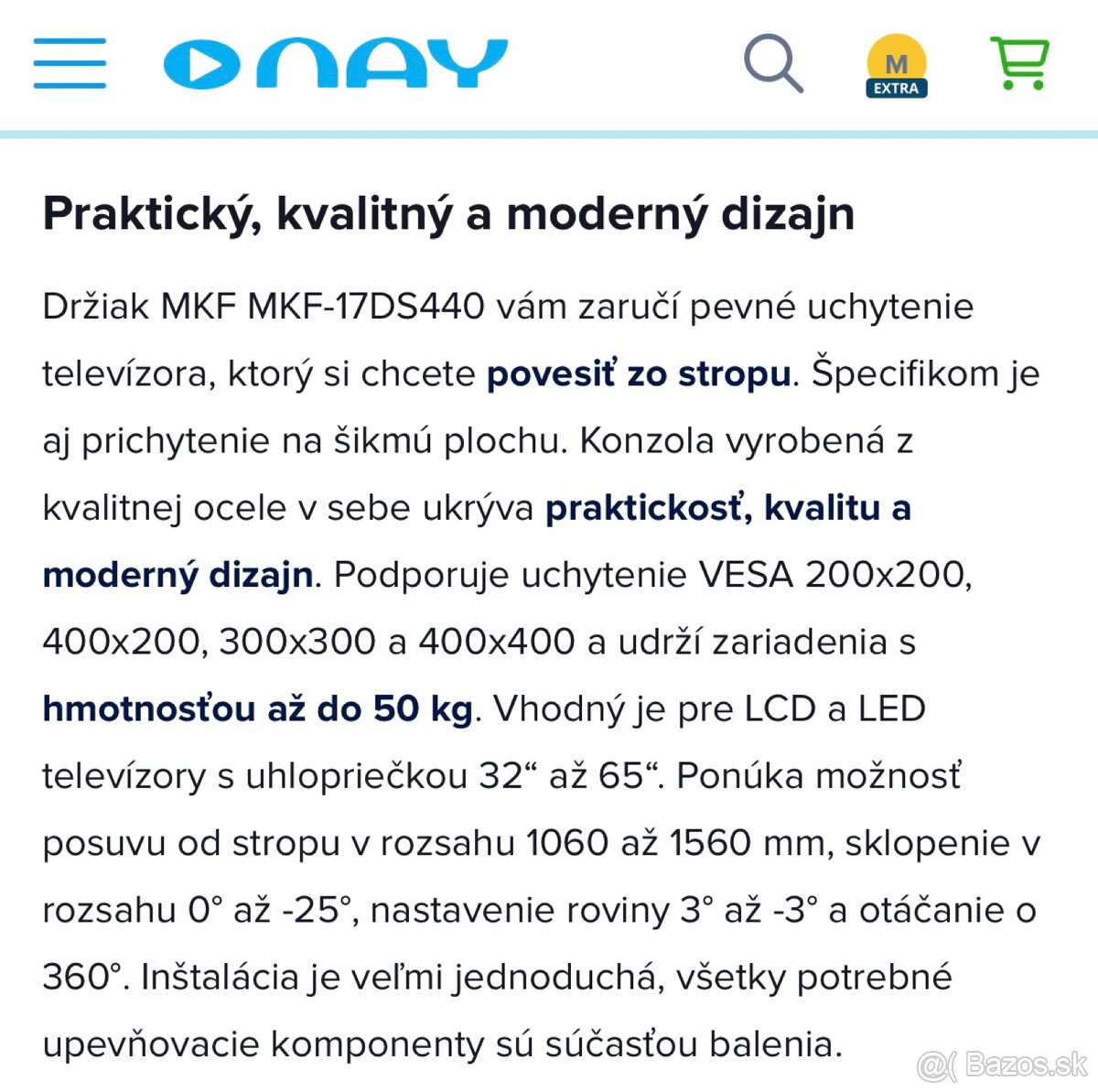 TV držiak stropný - 5