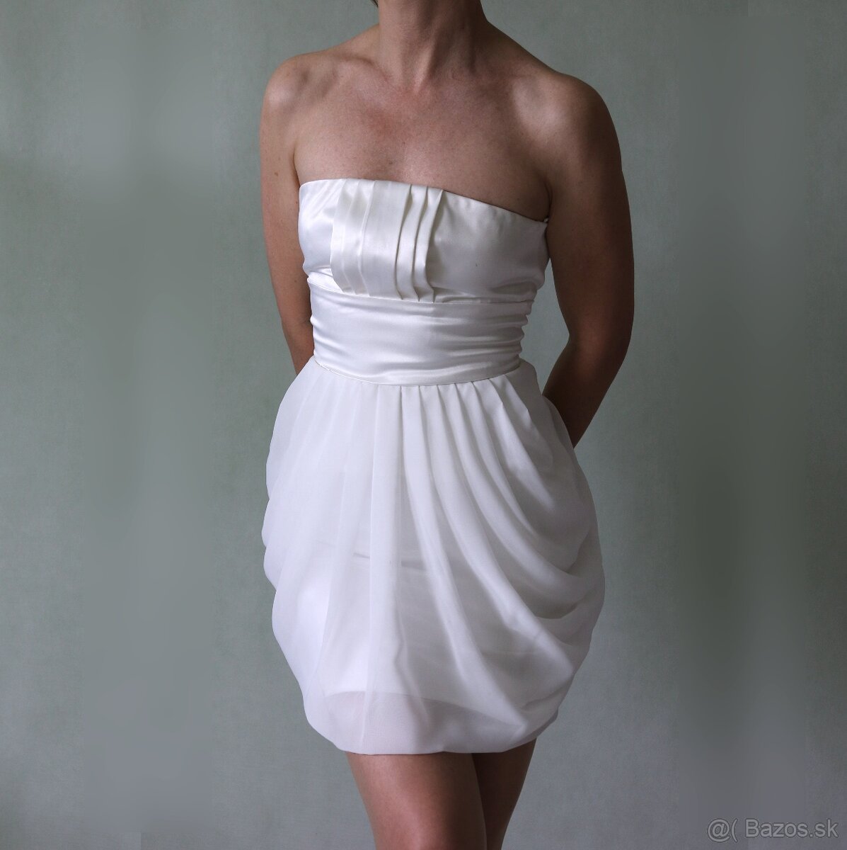 Korzetové šaty satén a šifón I Love Link veľ.32 - 5