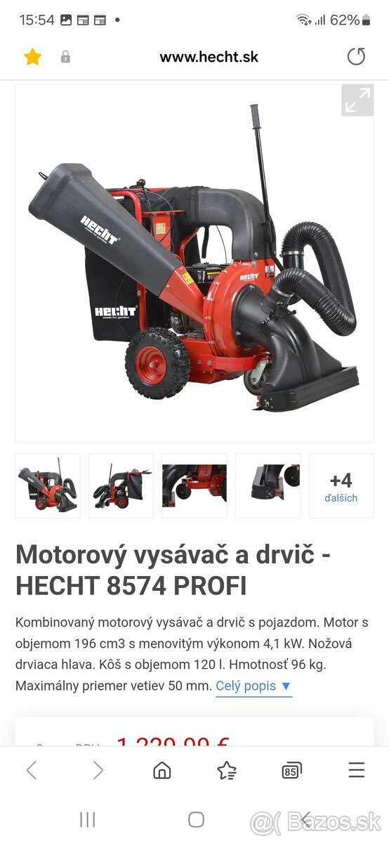 Motorový vysávač lístia + drvič - 5
