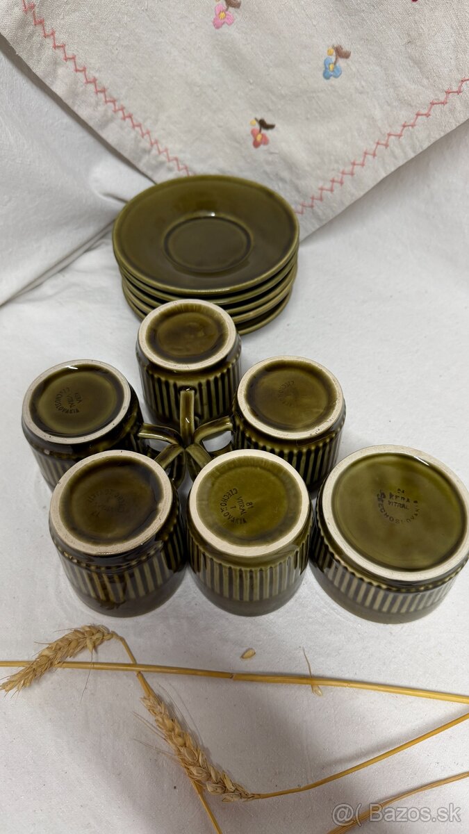 Šálky s podšálkami KERA VITRAL Czechoslovakia 🌿 - 5