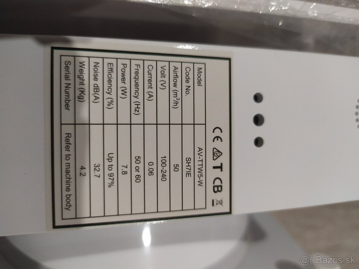 Rekupercia 160mm AIRWOODS nová nepouzita - 5