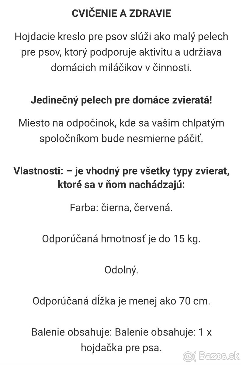 Hojdacie kreslo pre psa - 5