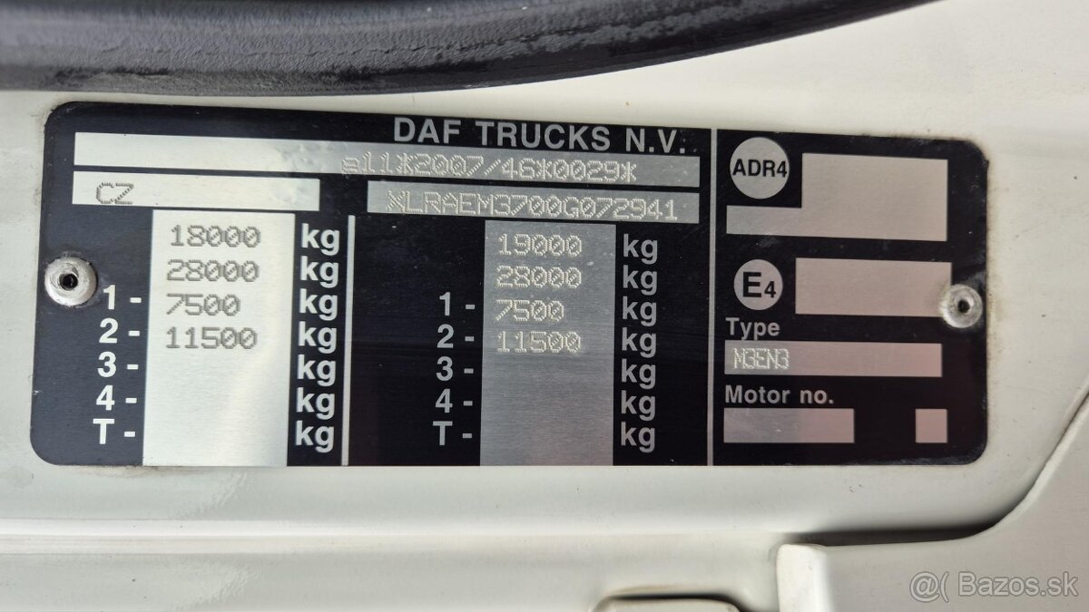 DAF CF 310 FA SPACE CAB EURO 6 - valník s plachtou - 5