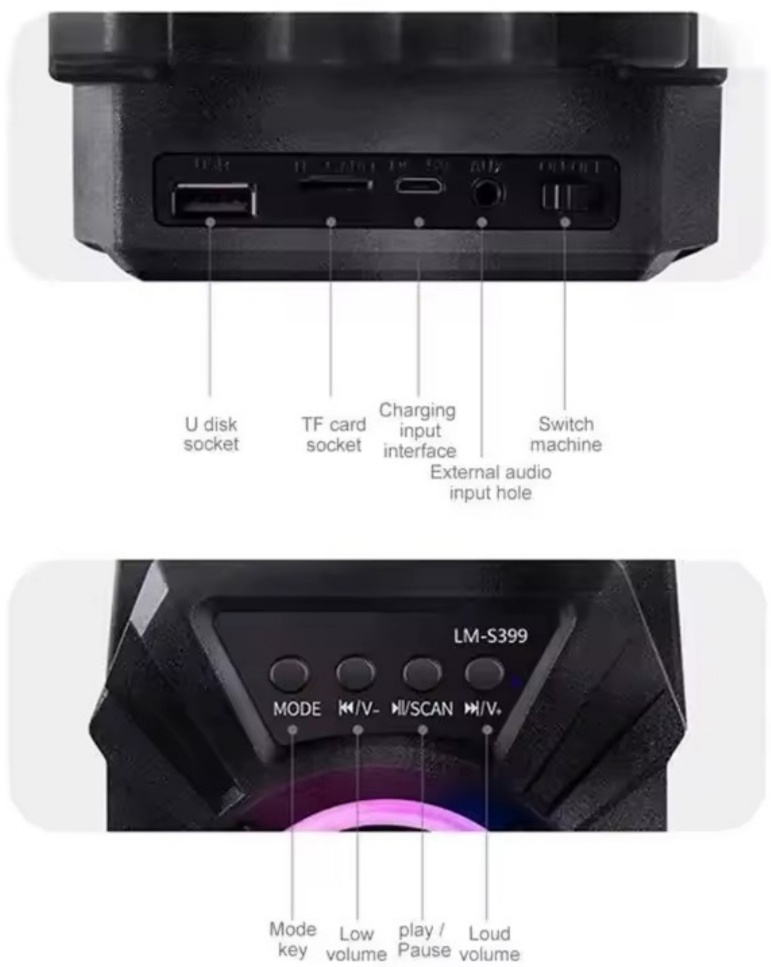 Bluetooth Párty box s USB a microSD - 5