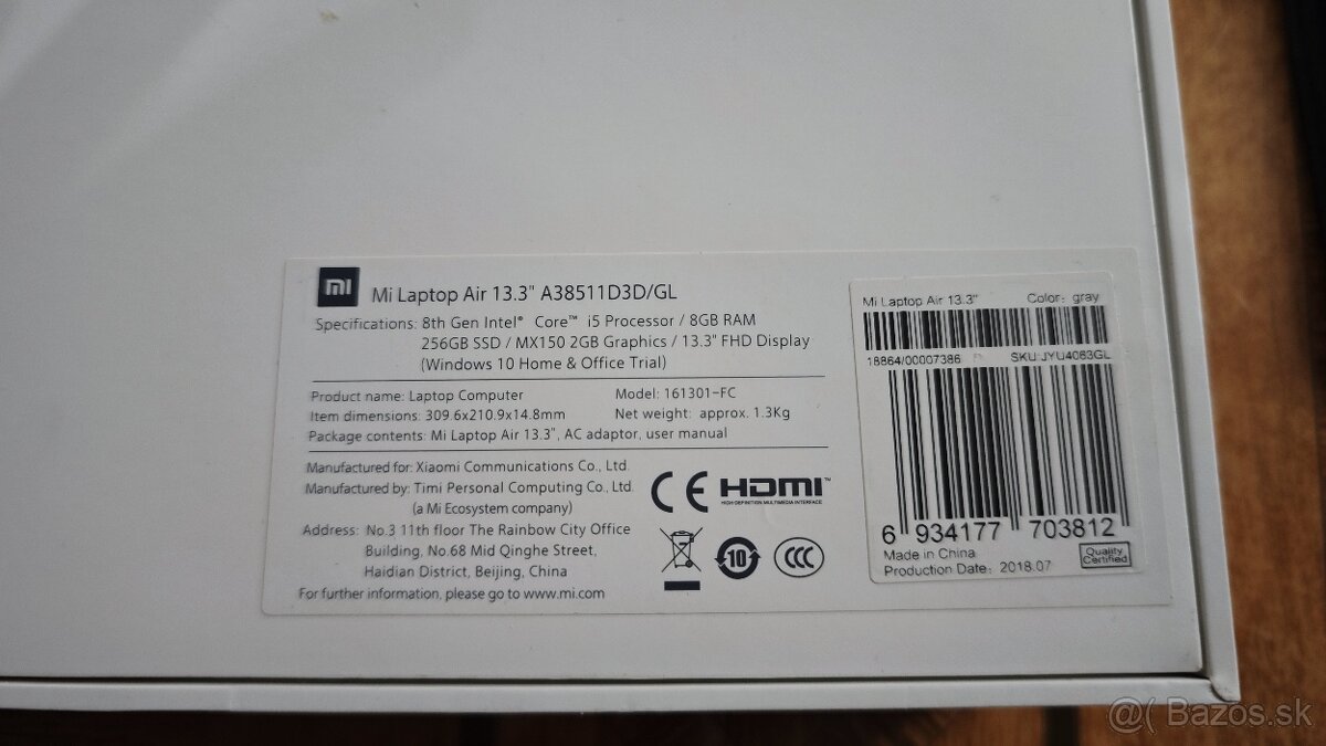 Xiaomi Mi Notebook Air 13.3" (i5-8250U, 8GB RAM) - 5