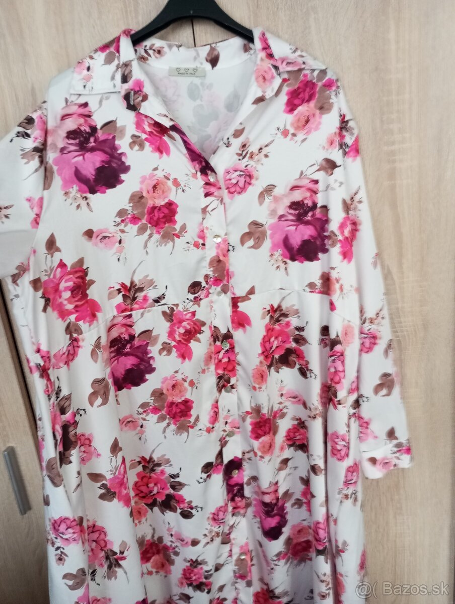 Dámske šaty kvetinové dlhý rukáv dlhé xxxl - 5