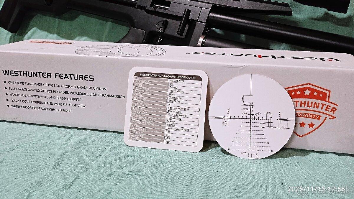 Predám PCP vzduchovku Snowpeak M60, kaliber 6.35 mm - 5