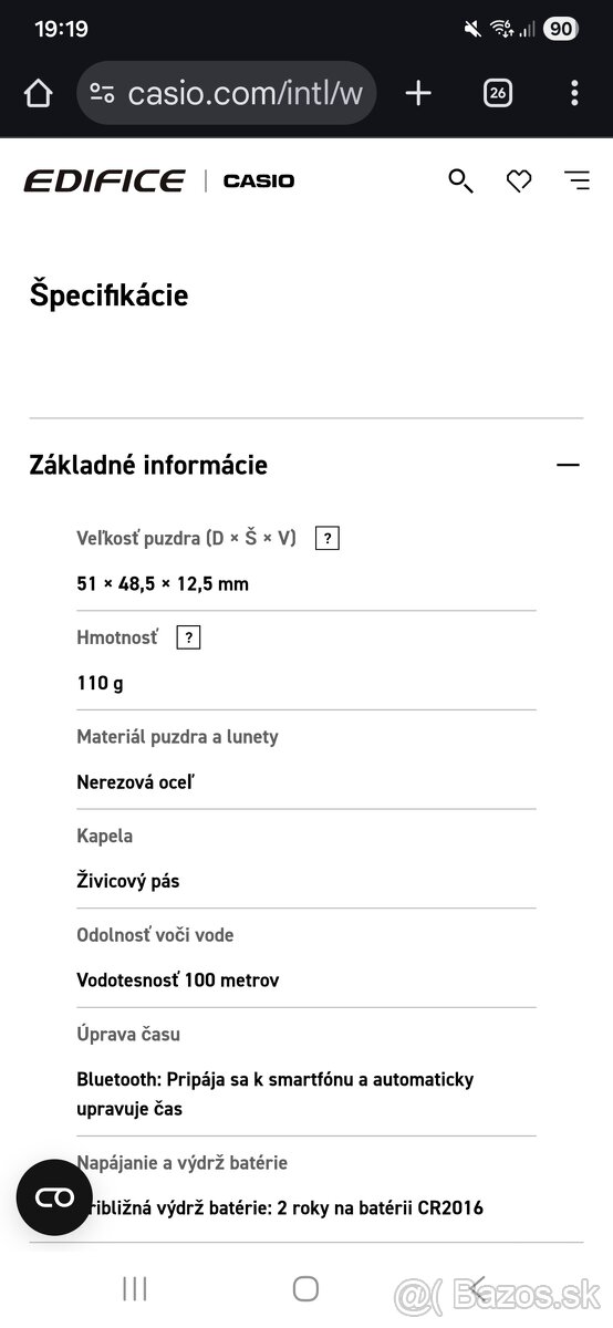 Pánske hodinky CASIO Edifice ECB-10AT-1-ALPHA TAURI - 5