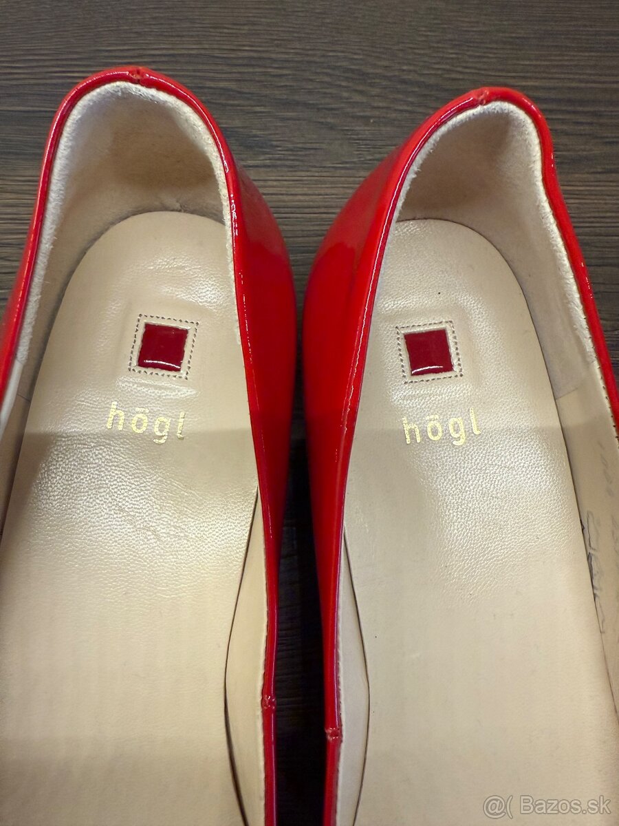 Högl balerínky – červené lakované - 5