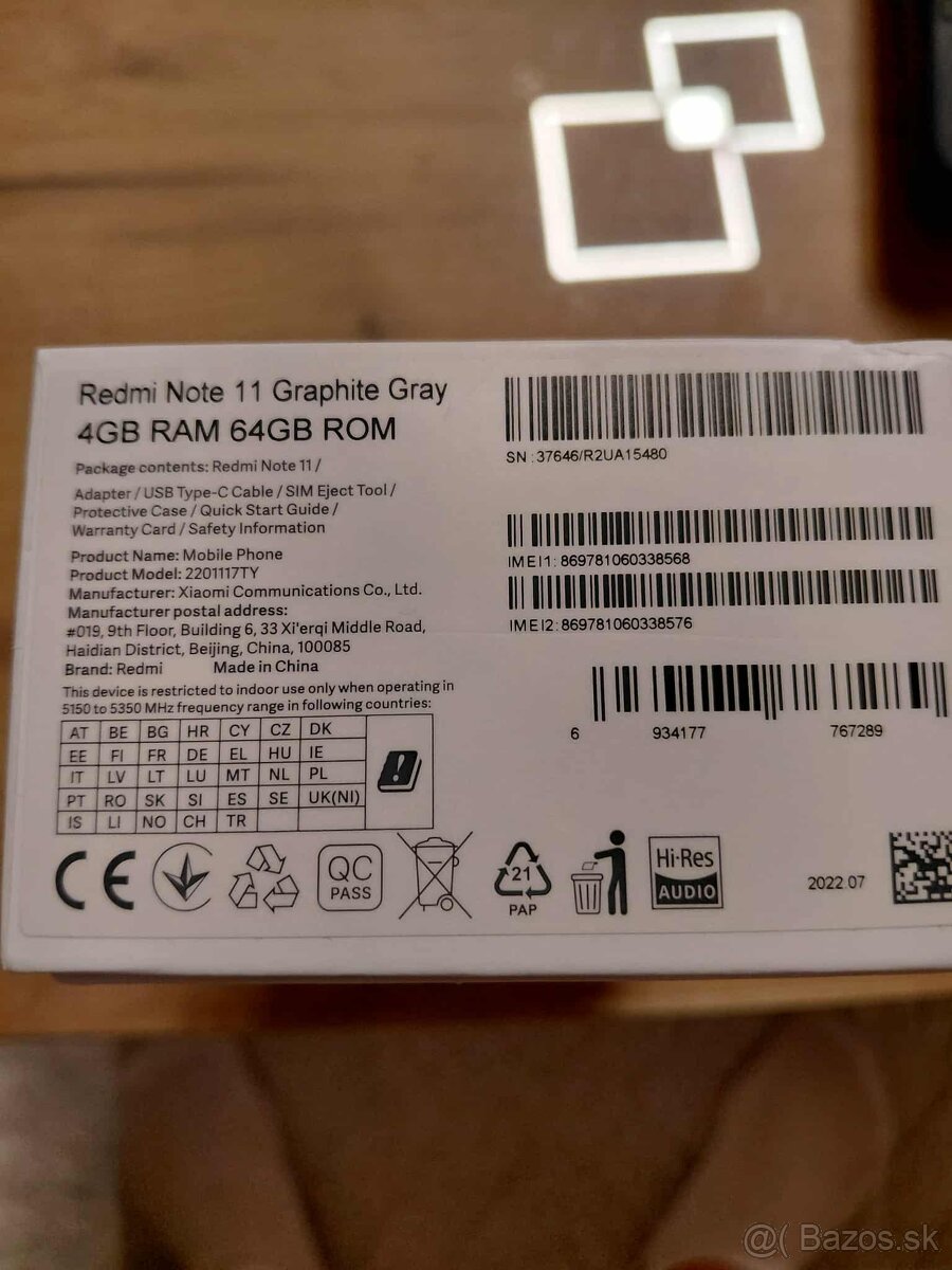 Predám XIAOMI redmi note 11. , 5G - 5