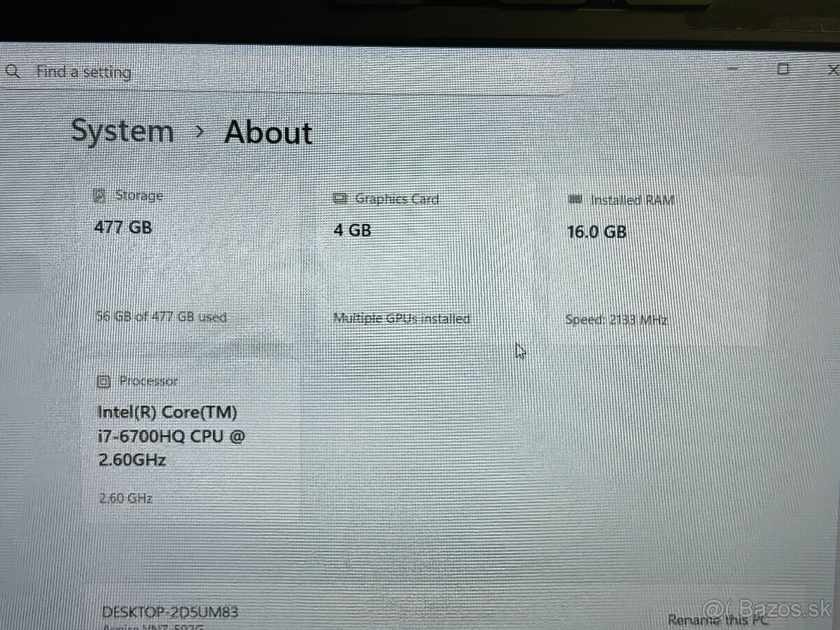 ACER NITRO - INTEL i7, 16GB RAM, 500GB SSD, NVIDIA - 5