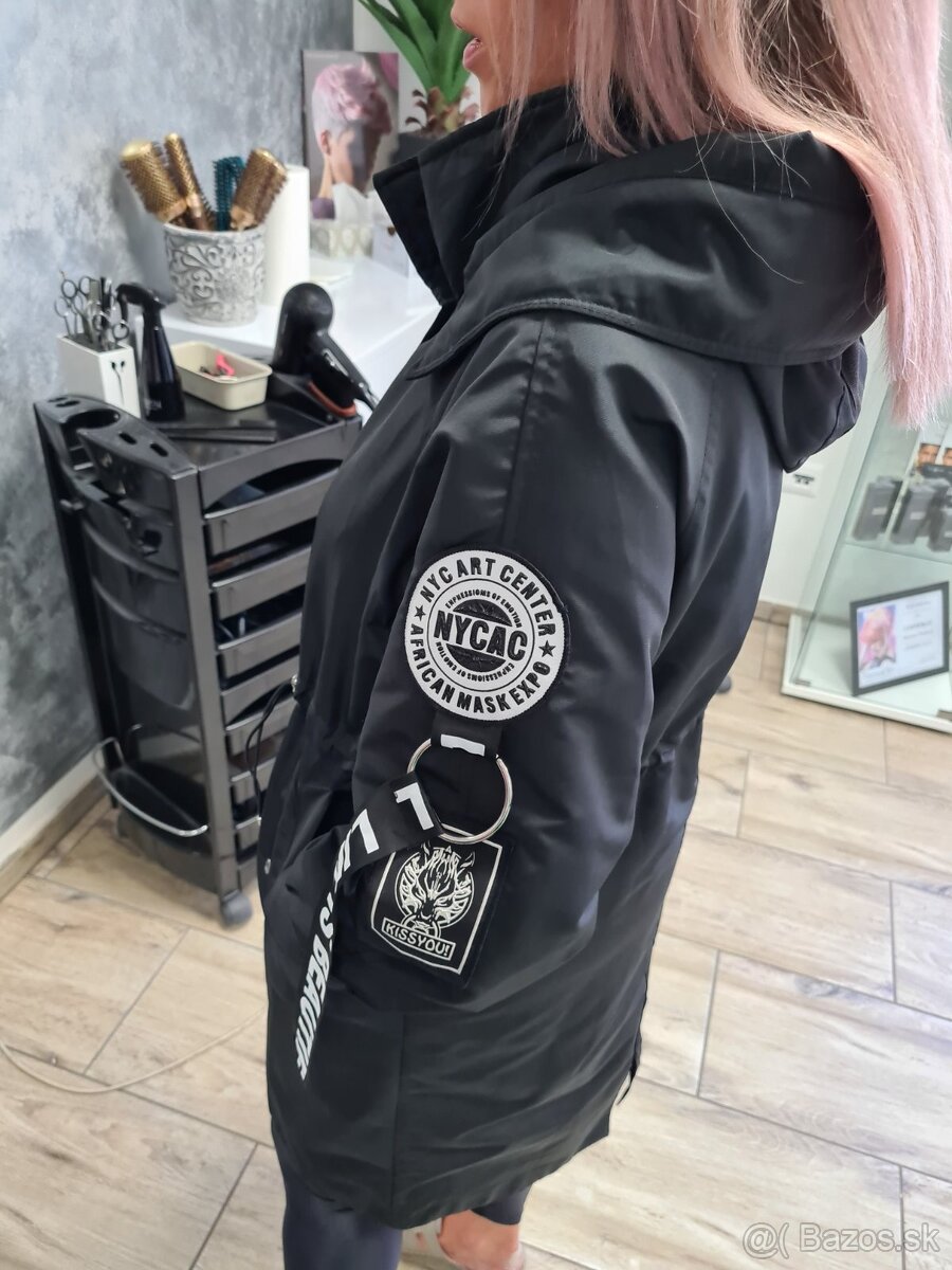 Štýlová dámska čierna bunda - 5